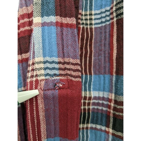 KUT from the Kloth Snap Button Up Shirt Women's Sz Medium Maroon Blue Plaid - Picture 10 of 10